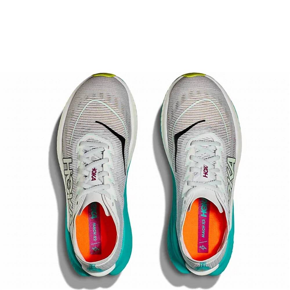 NEW HOKA women's mach x 2 running shoes in frost / electric aqua - Picture 6 of 7